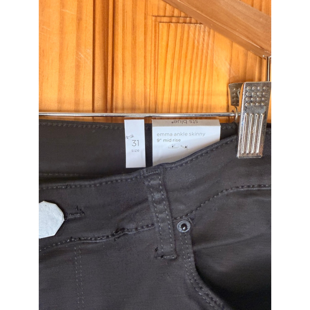 STS Blue Emma Ankle Skinny Jeans Black Size 31 Mid-Rise NWT - Picture 4 of 5